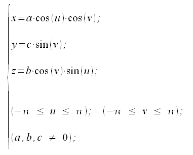 Geometria analitica nello spazio, superfici, ellissoide, ellipsoid, equazione parametrica, equazione parametrica ellissoide