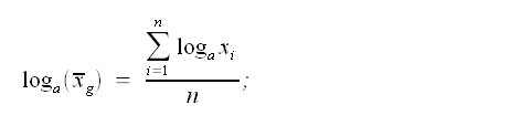 Statistica, misure di posizione o tendenza centrale, proprieta' del logaritmo della media geometrica