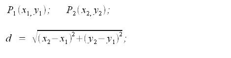 Plane Geometry, distance between two points