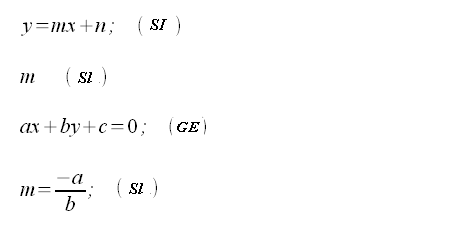 Straight line equation and slope