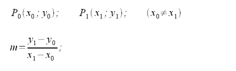 Slope , given p1 and p2