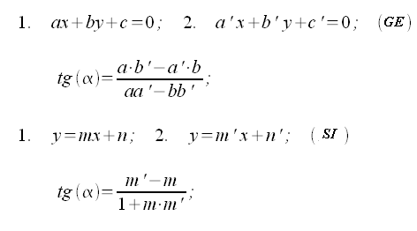 Angle between two lines