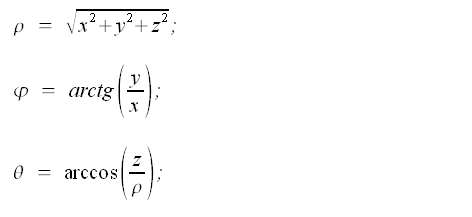 Formula to convert from Cartesian to Spherical coordinates