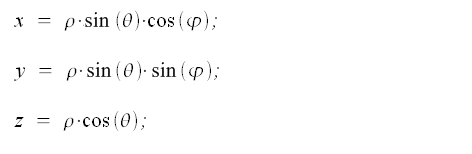 Formula to convert from Spherical to Cartesian coordinates