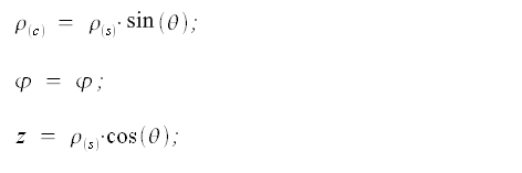 Formula to convert from Spherical to Cylindrical coordinates