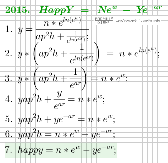 FormuL[eCards], Cartoline di matematica, Formule, galleria, auguri, felice anno nuovo, Math cards, eCards, Math formulas, gallery, Happy New Year